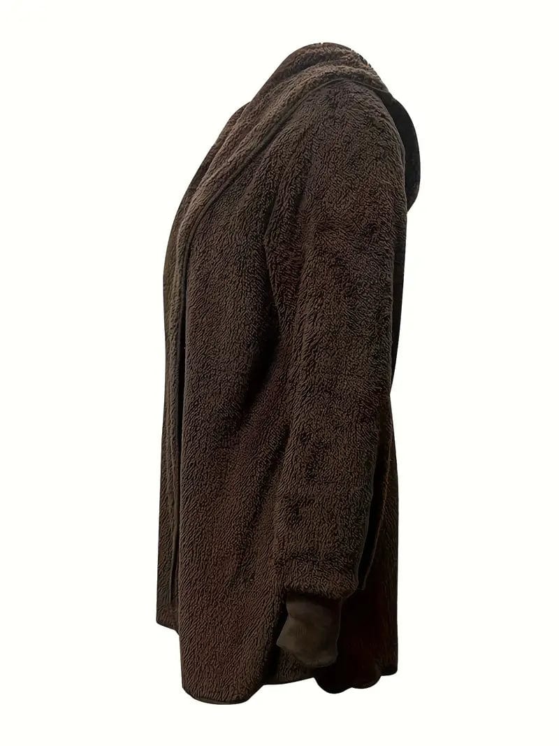 Cozy Hooded Teddy Coat for Fall & Winter, Women's Outerwear