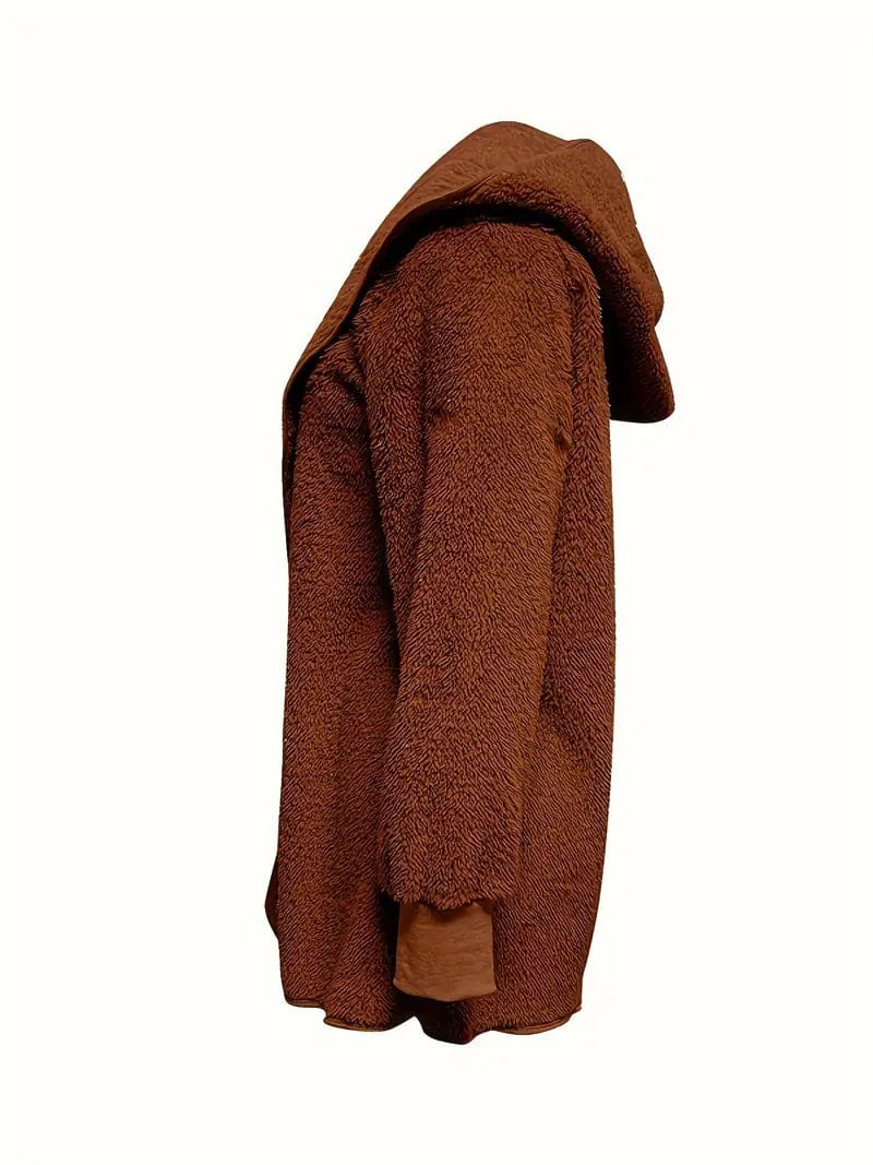 Cozy Hooded Teddy Coat for Fall & Winter, Women's Outerwear