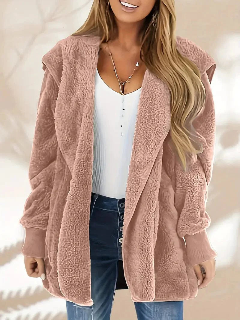 Cozy Hooded Teddy Coat for Fall & Winter, Women's Outerwear