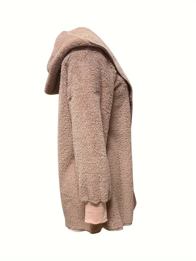 Cozy Hooded Teddy Coat for Fall & Winter, Women's Outerwear