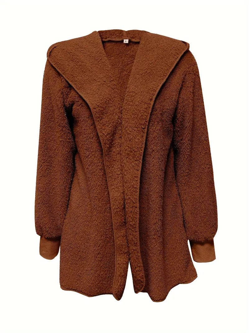 Cozy Hooded Teddy Coat for Fall & Winter, Women's Outerwear
