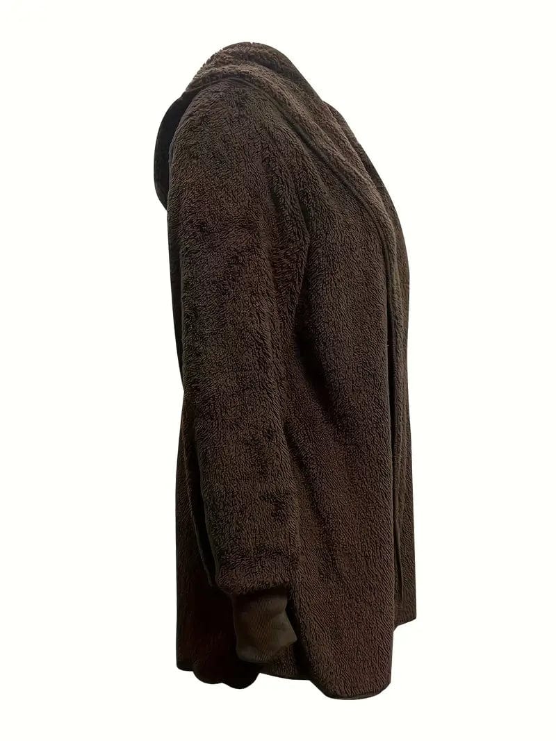 Cozy Hooded Teddy Coat for Fall & Winter, Women's Outerwear