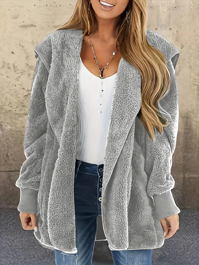 Cozy Hooded Teddy Coat for Fall & Winter, Women's Outerwear