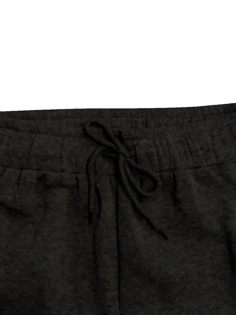 Ruched Solid Pants, Long-Length Casual Drawstring Bottoms, Women's Apparel