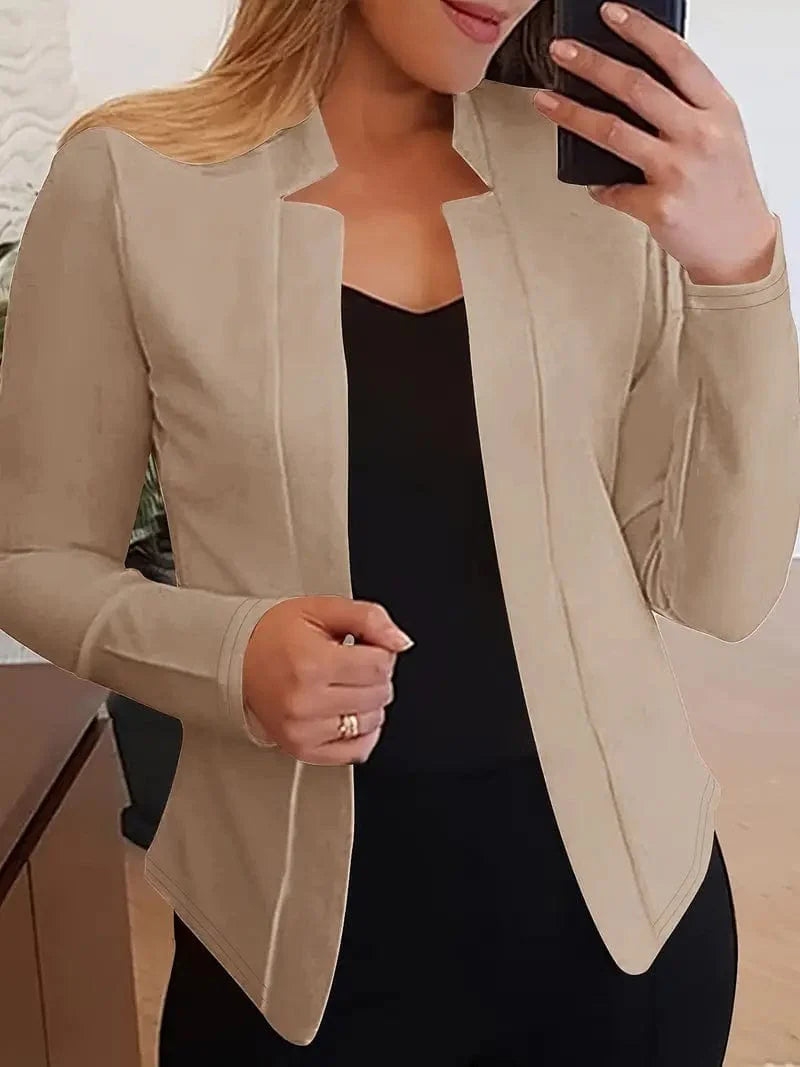 Sophisticated Long Sleeve Slim Fit Blazer for Women's Work Attire