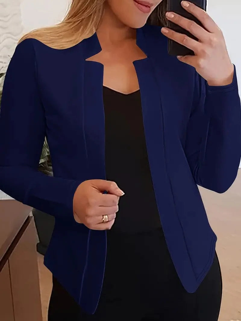 Sophisticated Long Sleeve Slim Fit Blazer for Women's Work Attire