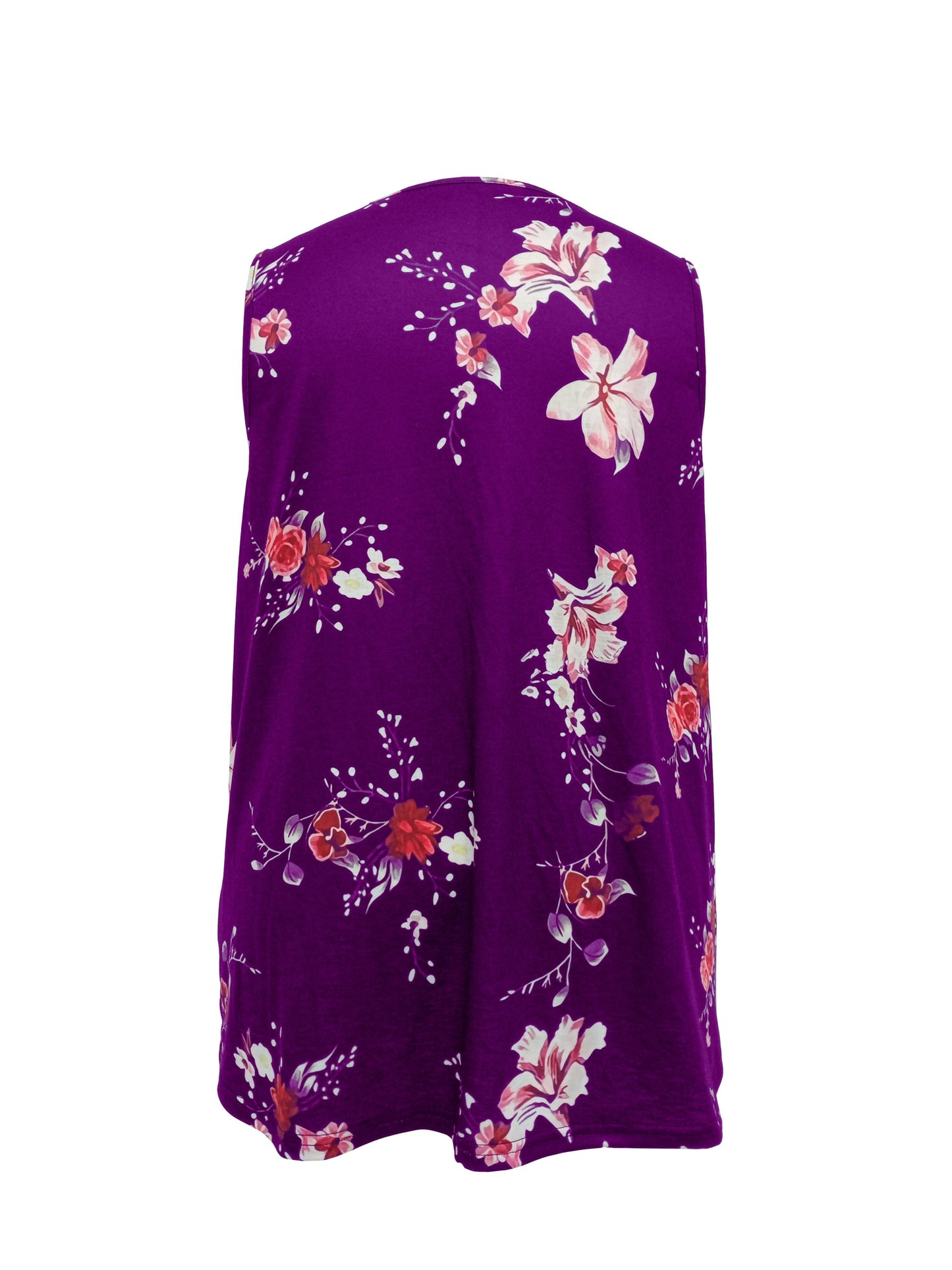 Floral Print Plus Size Henley Tank Top for Women
