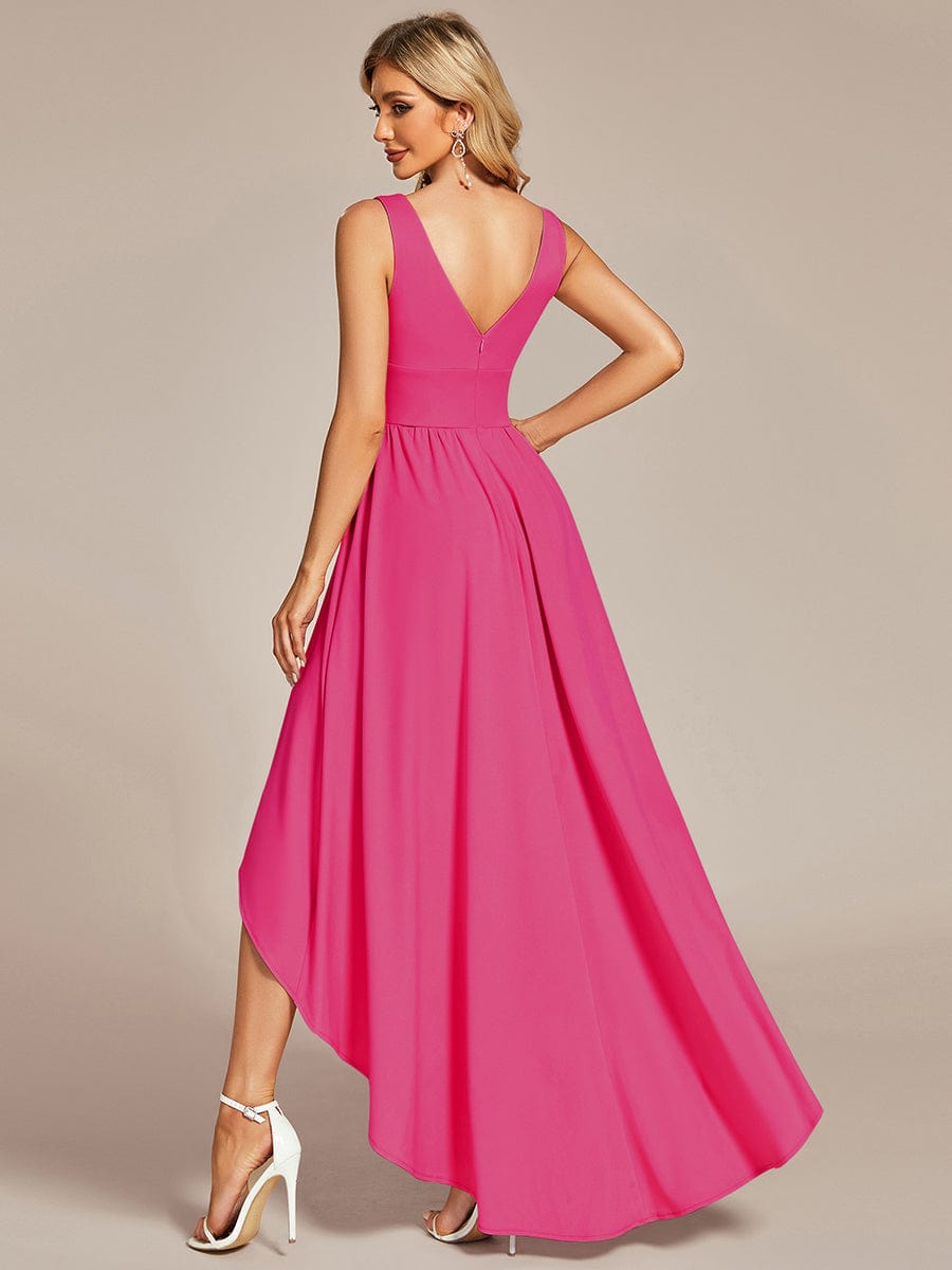 Elegant High-Low Sleeveless Empire Waist Bridesmaid Dress