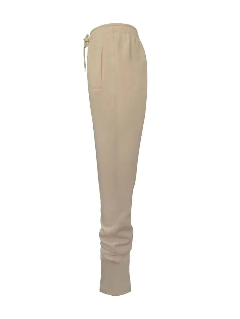 Long Drawstring Pants with Dual Pockets for Women's Fall & Winter Wear