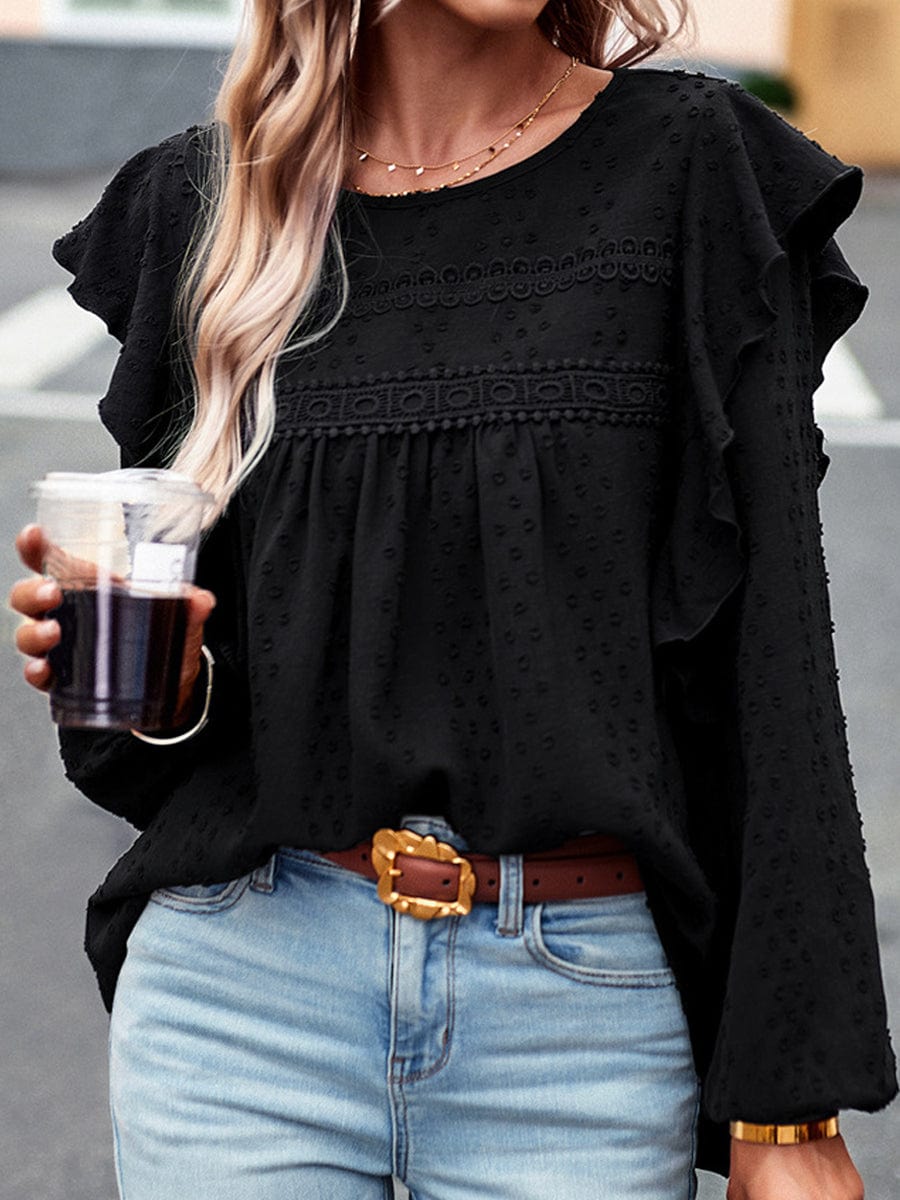 Loose Casual Comfortable Commuting Long Round Neck Blouse
