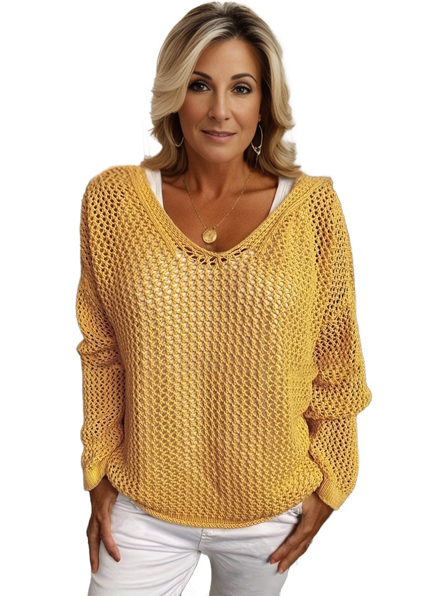 Plus Size Casual Sweater, Women's Plus Solid Long Sleeve Slight Stretch Hooded Sweater