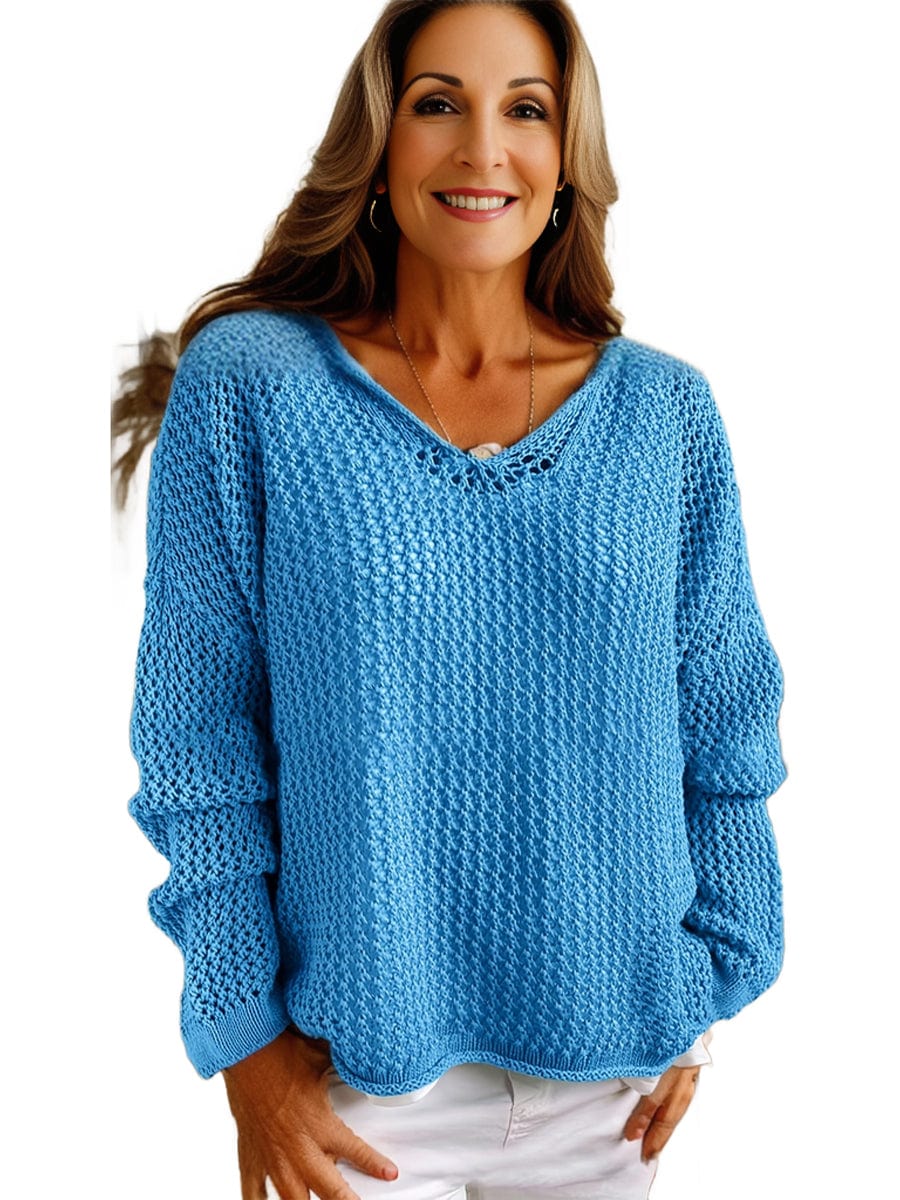 Plus Size Casual Sweater, Women's Plus Solid Long Sleeve Slight Stretch Hooded Sweater