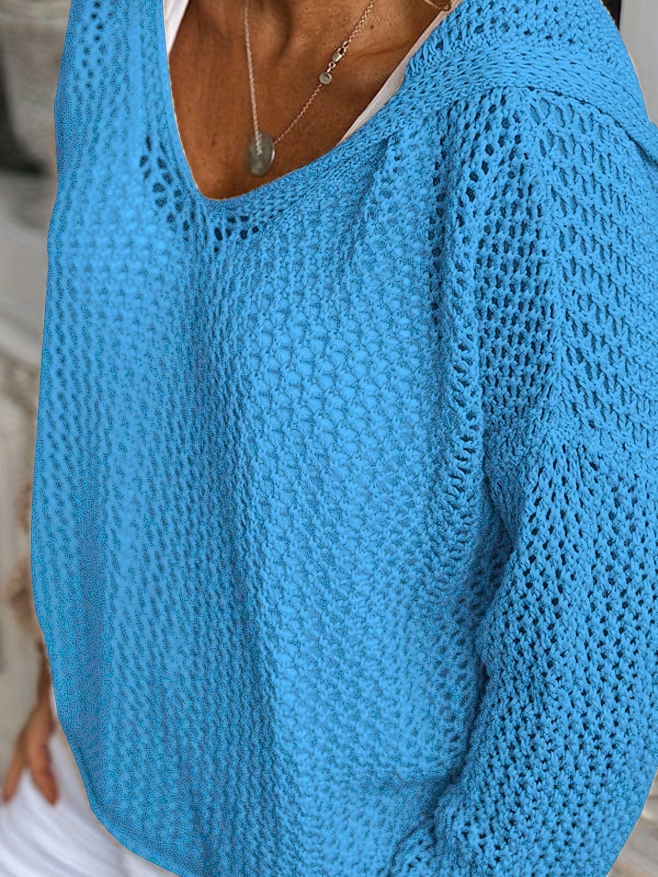 Plus Size Casual Sweater, Women's Plus Solid Long Sleeve Slight Stretch Hooded Sweater