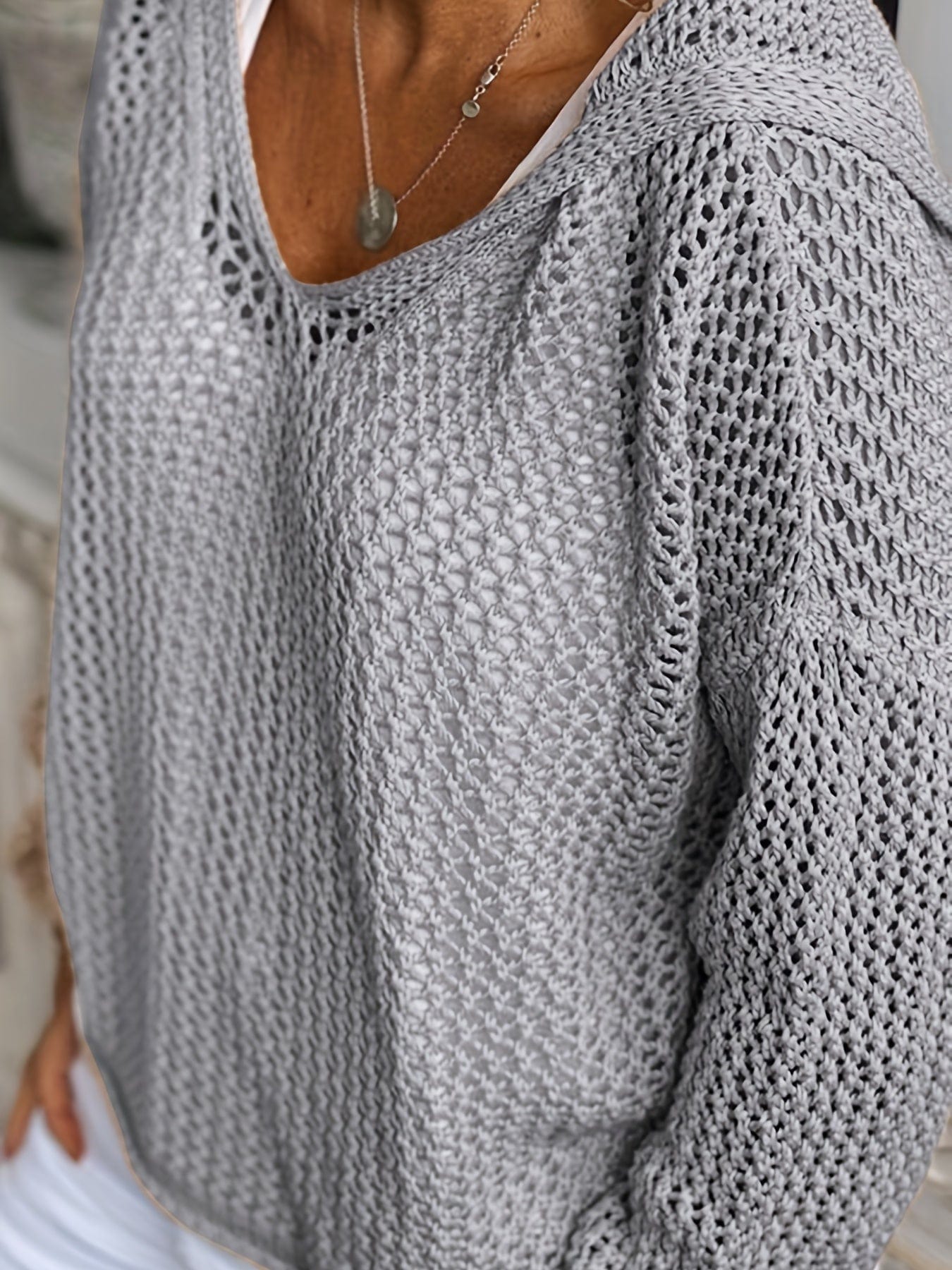 Plus Size Casual Sweater, Women's Plus Solid Long Sleeve Slight Stretch Hooded Sweater