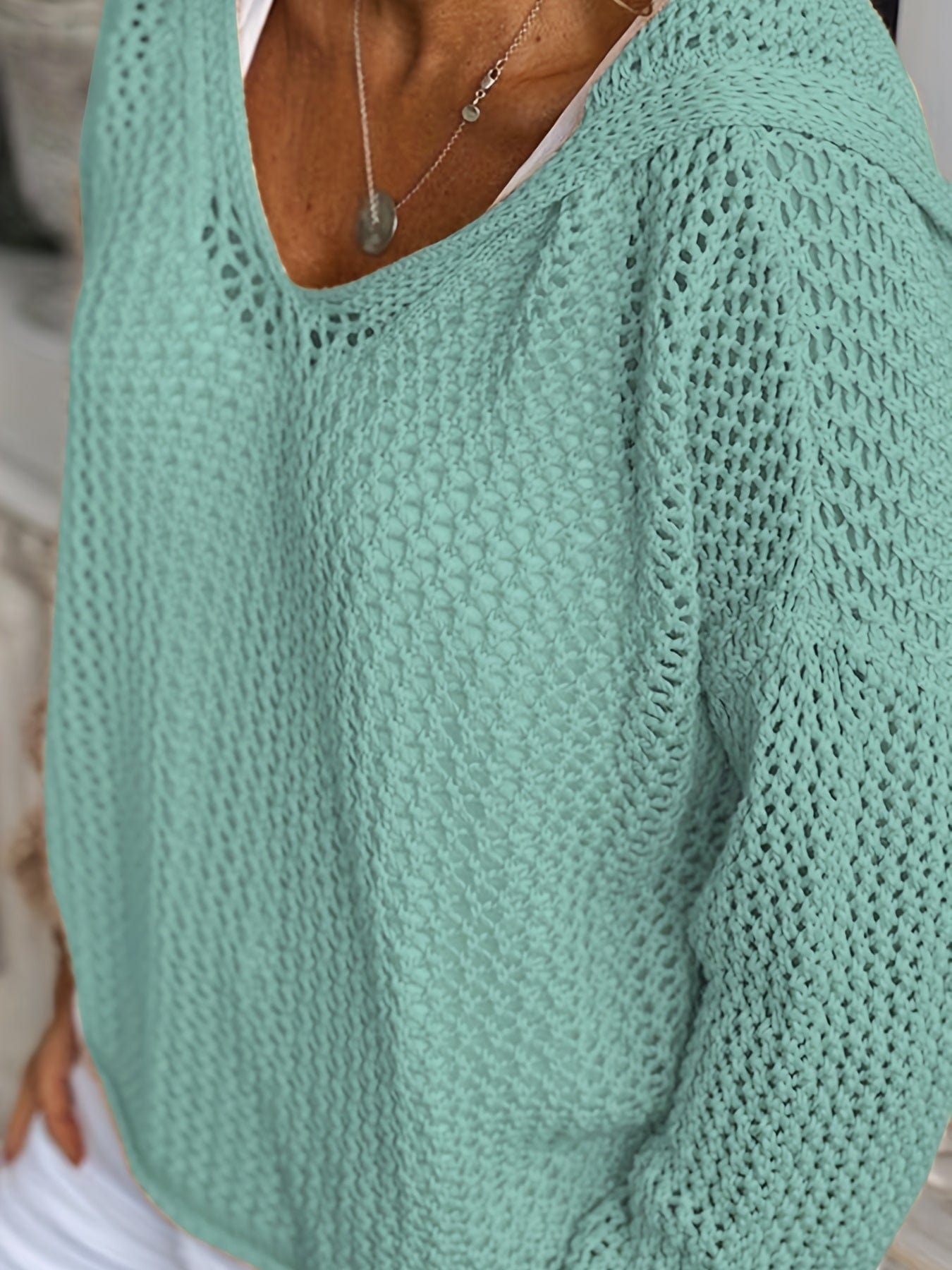 Plus Size Casual Sweater, Women's Plus Solid Long Sleeve Slight Stretch Hooded Sweater