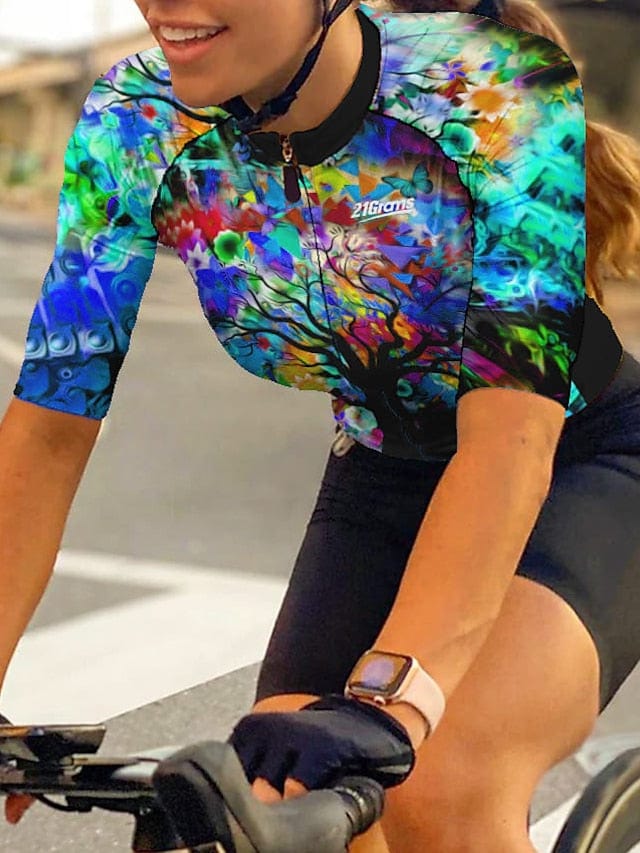 Women's 21grams Breathable Cycling Jersey with 3 Rear Pockets