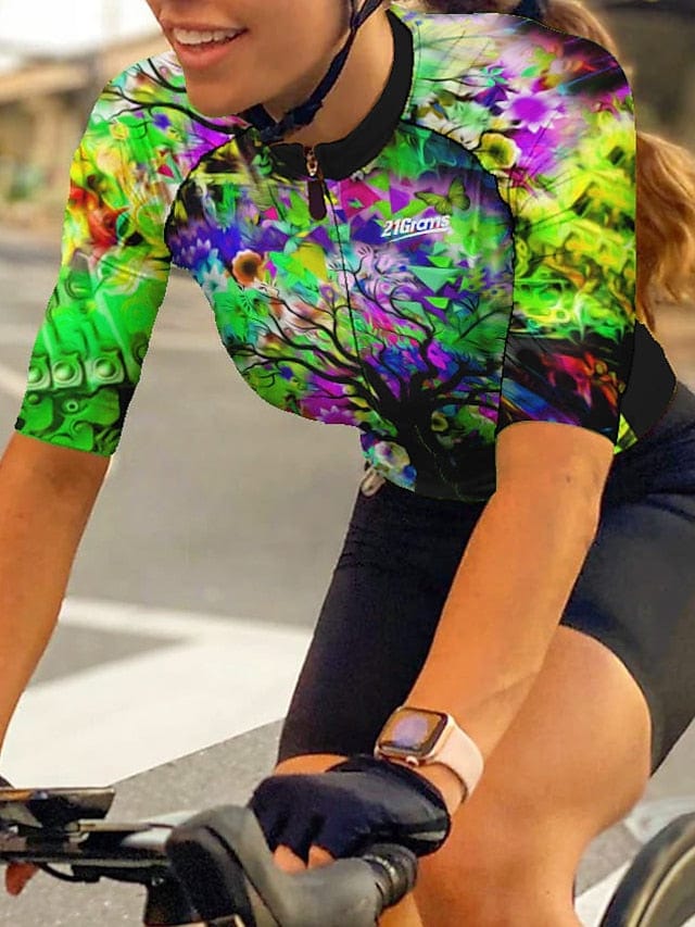 Women's 21grams Breathable Cycling Jersey with 3 Rear Pockets