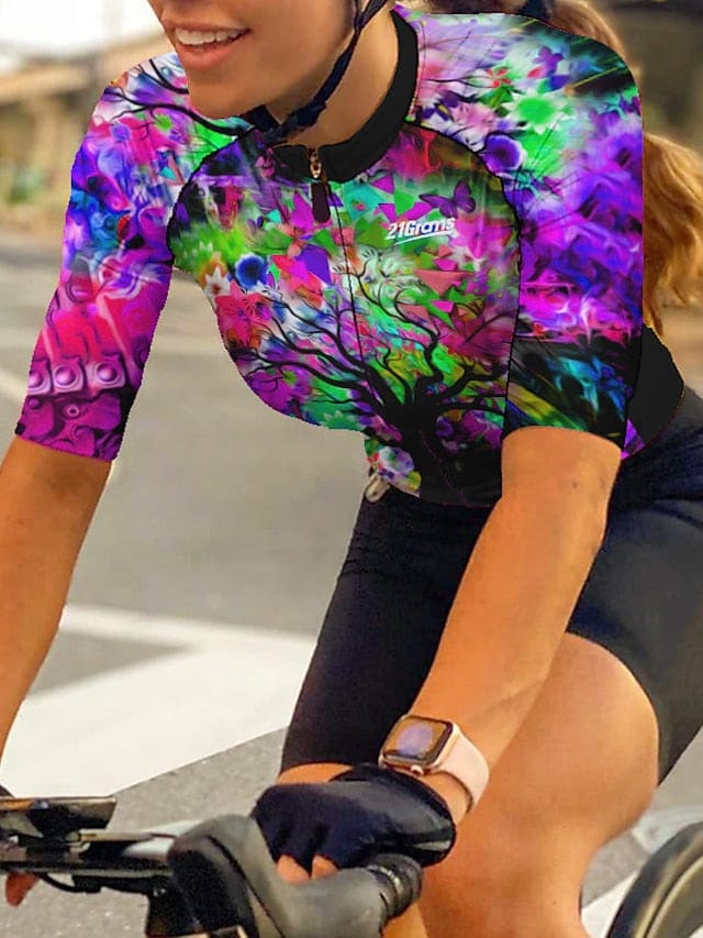 Women's 21grams Breathable Cycling Jersey with 3 Rear Pockets
