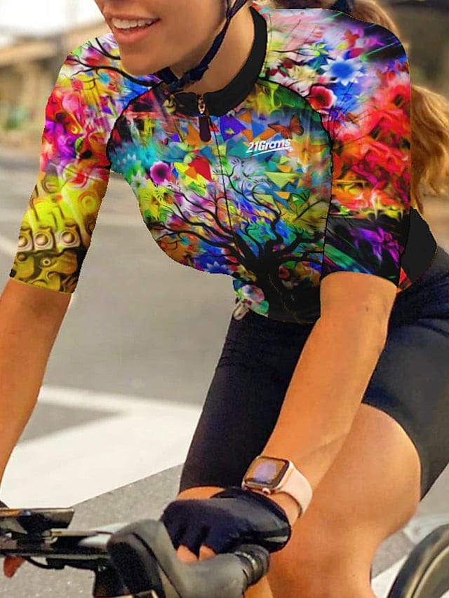 Women's 21grams Breathable Cycling Jersey with 3 Rear Pockets