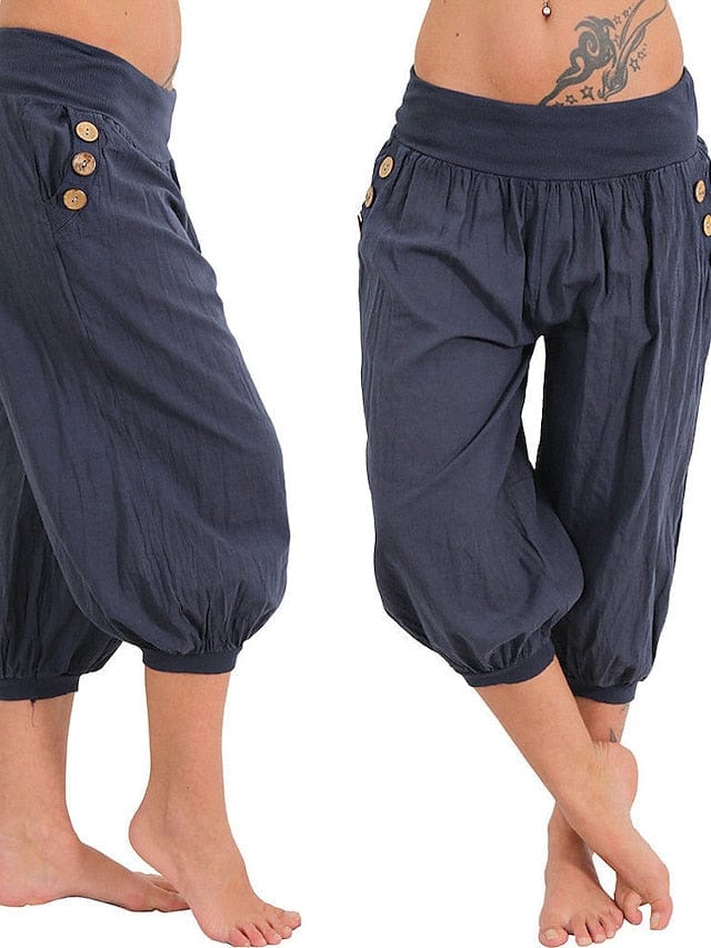 Yoga Pants with Side Pockets and Boho Style for Women