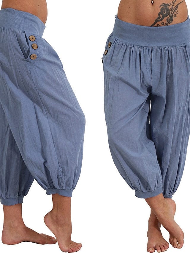 Yoga Pants with Side Pockets and Boho Style for Women