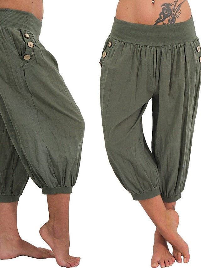 Yoga Pants with Side Pockets and Boho Style for Women