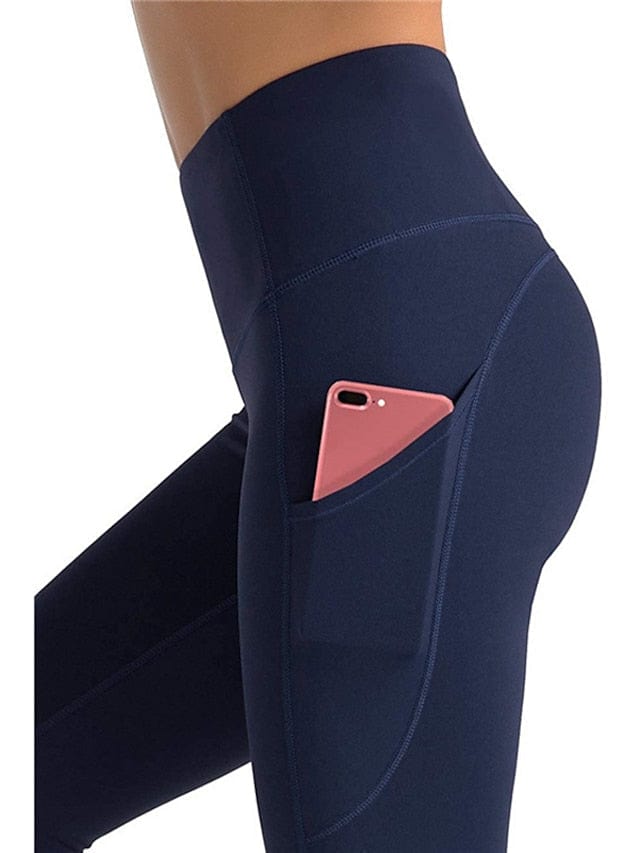 Women's High Waist Yoga Leggings with Side Pockets and Butt-Lifting Technology