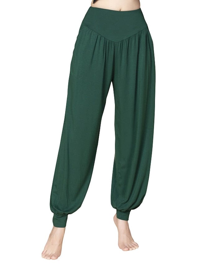 Women's Wide Leg Harem Yoga Pants with Side Pockets for Gym and Fitness Workouts