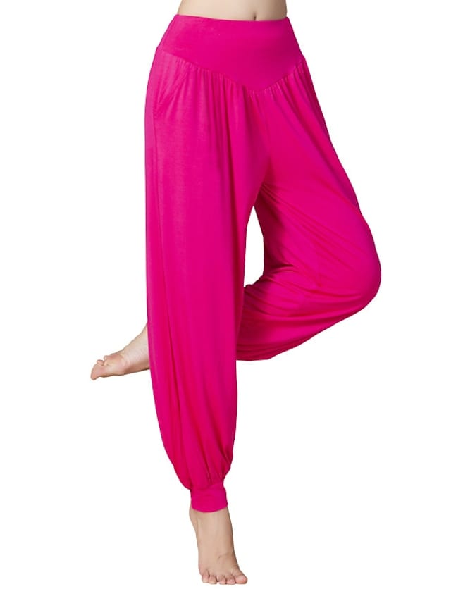Women's Wide Leg Harem Yoga Pants with Side Pockets for Gym and Fitness Workouts