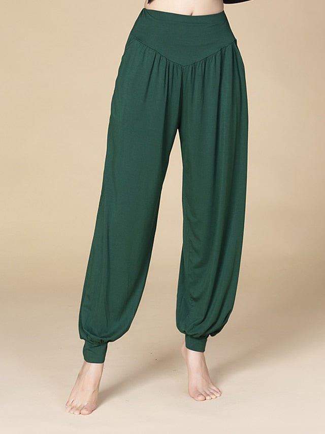 Women's Wide Leg Harem Yoga Pants with Side Pockets for Gym and Fitness Workouts