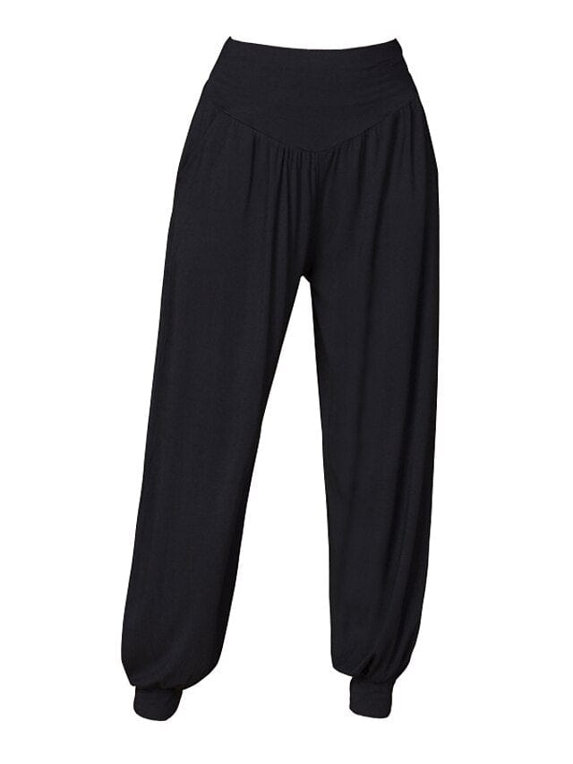 Women's Wide Leg Harem Yoga Pants with Side Pockets for Gym and Fitness Workouts