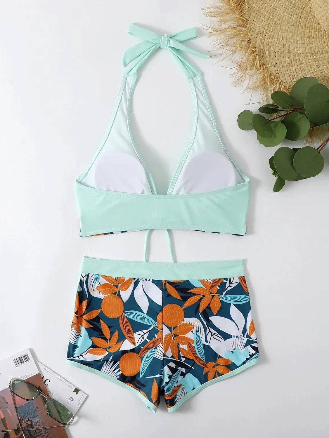 New Women's Bikini Sexy Split High Waist Swimsuit Lace Printed Solid Color Swimwear Women Bathing Suit
