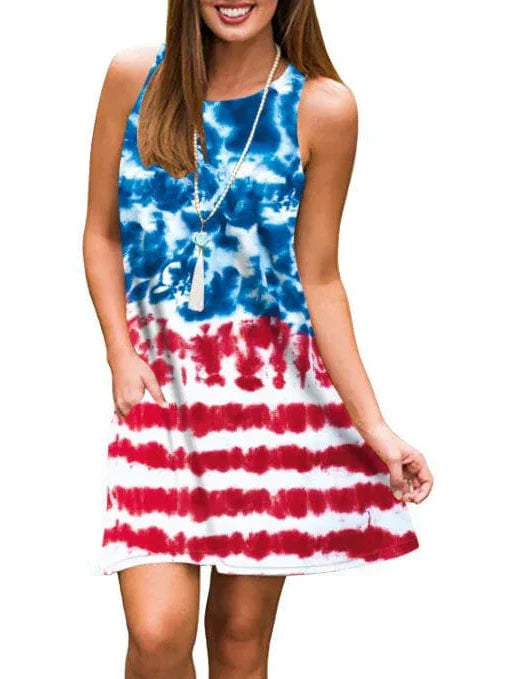New  Women Summer Dress Fashion Floral Print Sleeveless Dresses Casual Dresses Female Robe 50 Colors Vestidos Midi Sundress