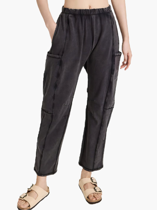 Zippered Pockets Loose-Fit Casual Trousers