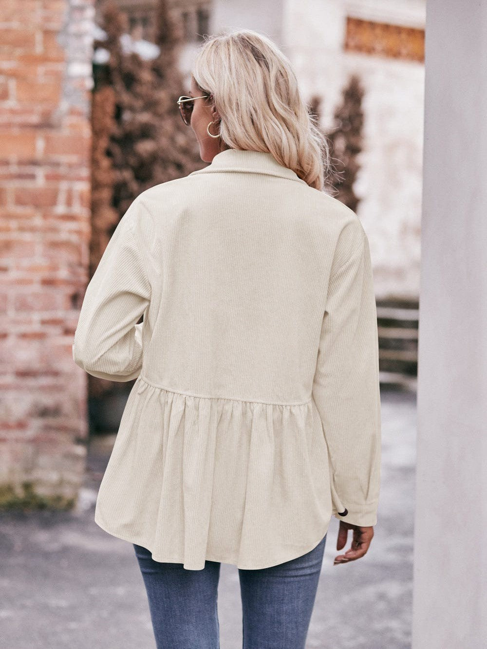 Womenswear casual babydoll corduroy shirt