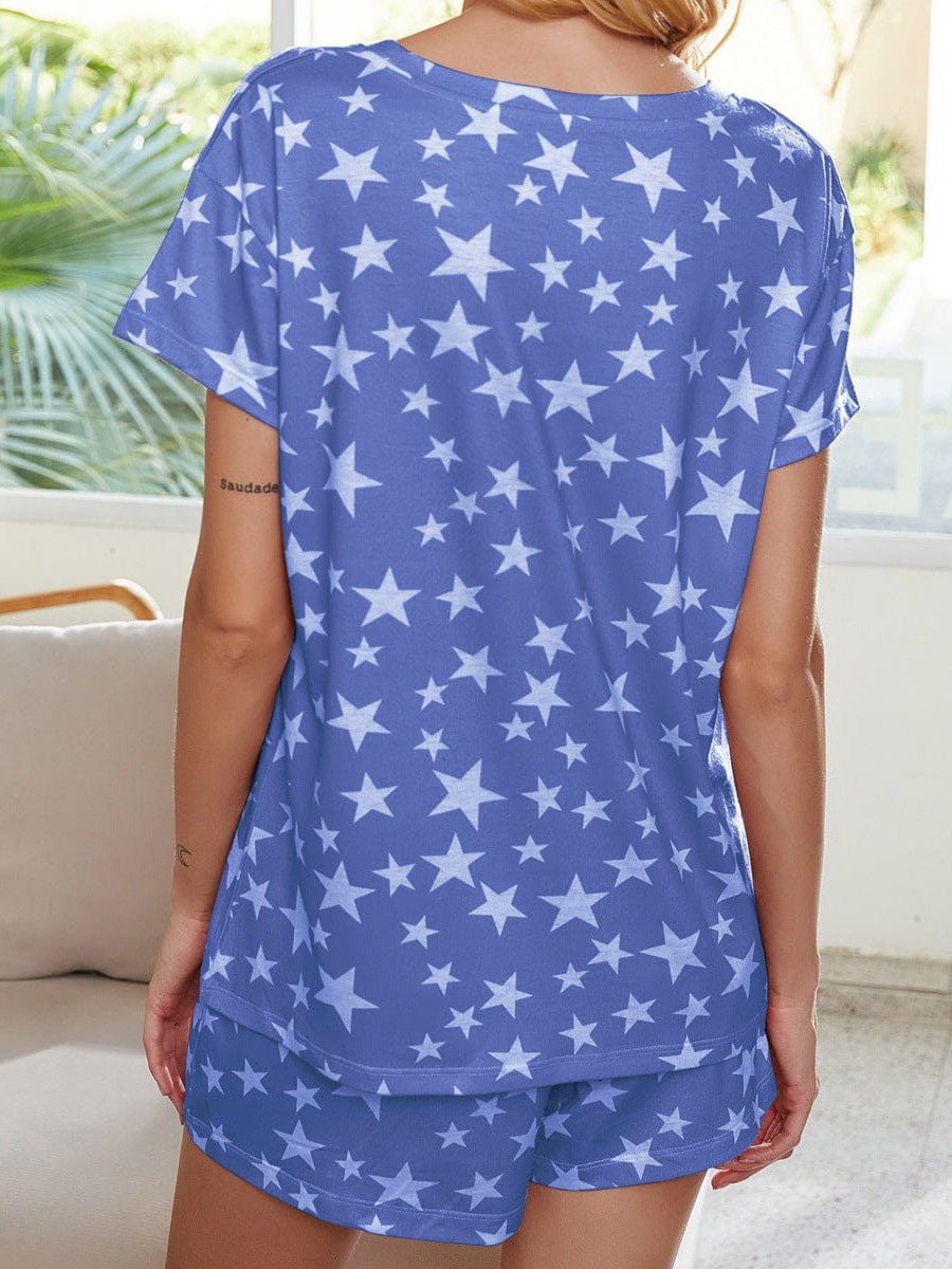 Womenswear tie-dye short-sleeved pajamas home service suit