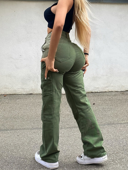 Y2K Style High Waist Loose Straight Cargo Pants