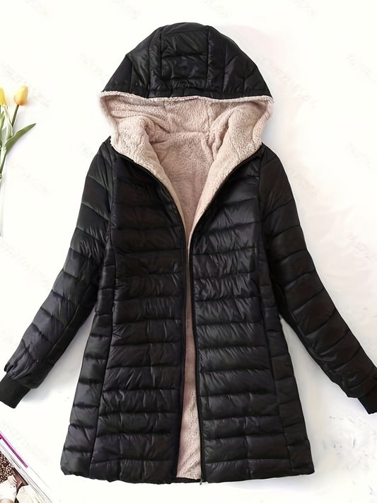 Zip Up Cozy Winter Warm Stylish Hooded Coat