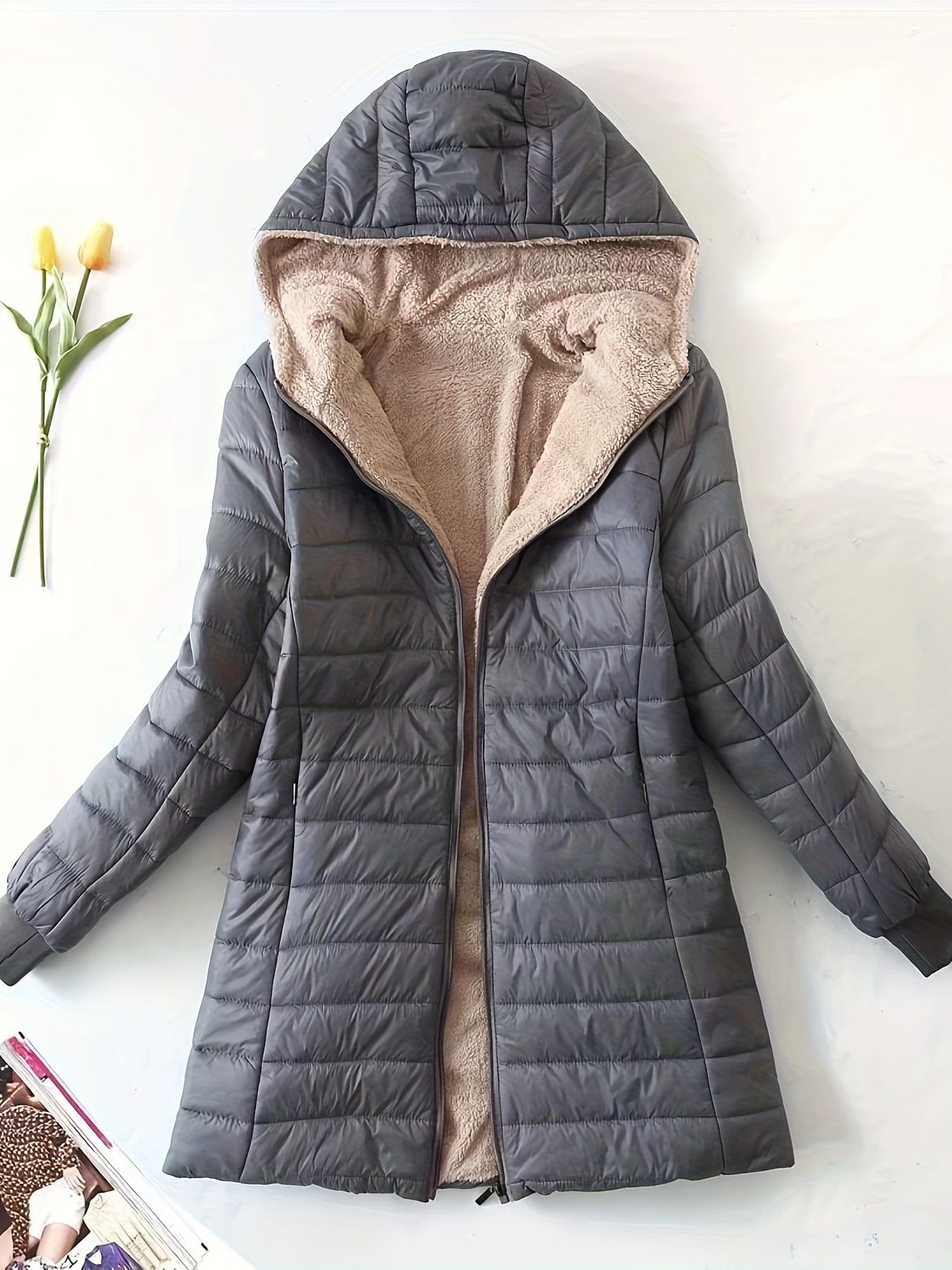Zip Up Cozy Winter Warm Stylish Hooded Coat